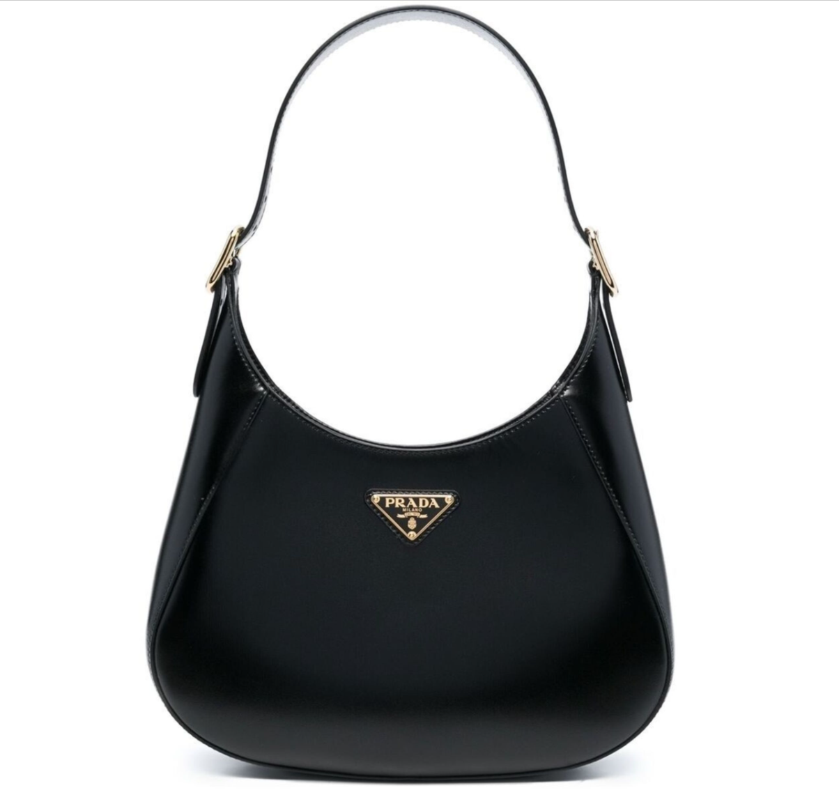 Prada Triangle Logo Zipped Shoulder Bag