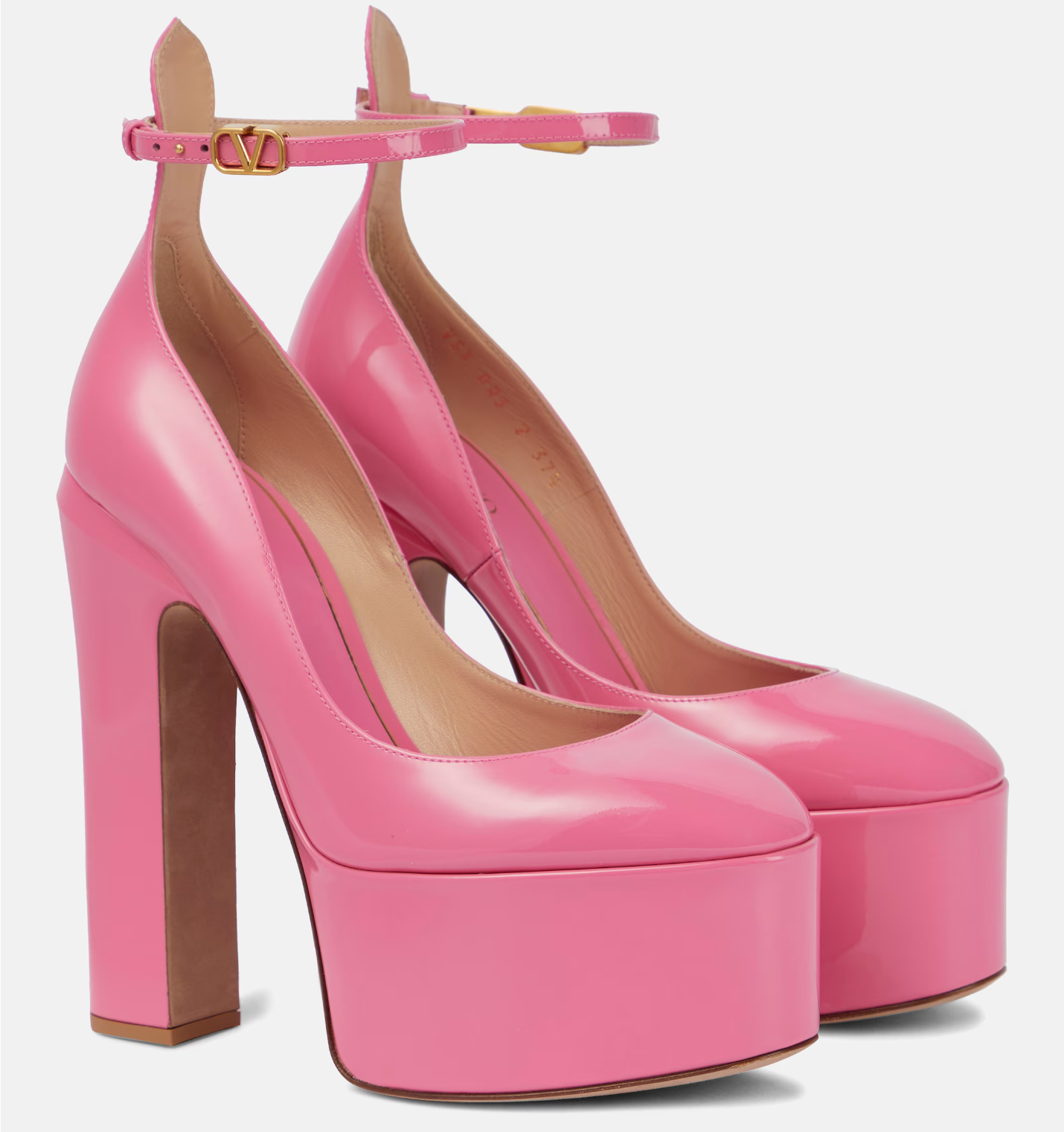 Valentino Garavani Tan-Go patent leather platform pumps