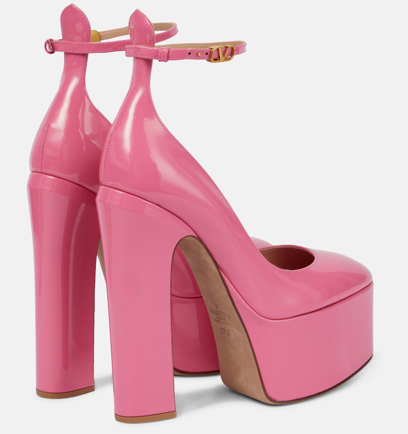 Valentino Garavani Tan-Go patent leather platform pumps