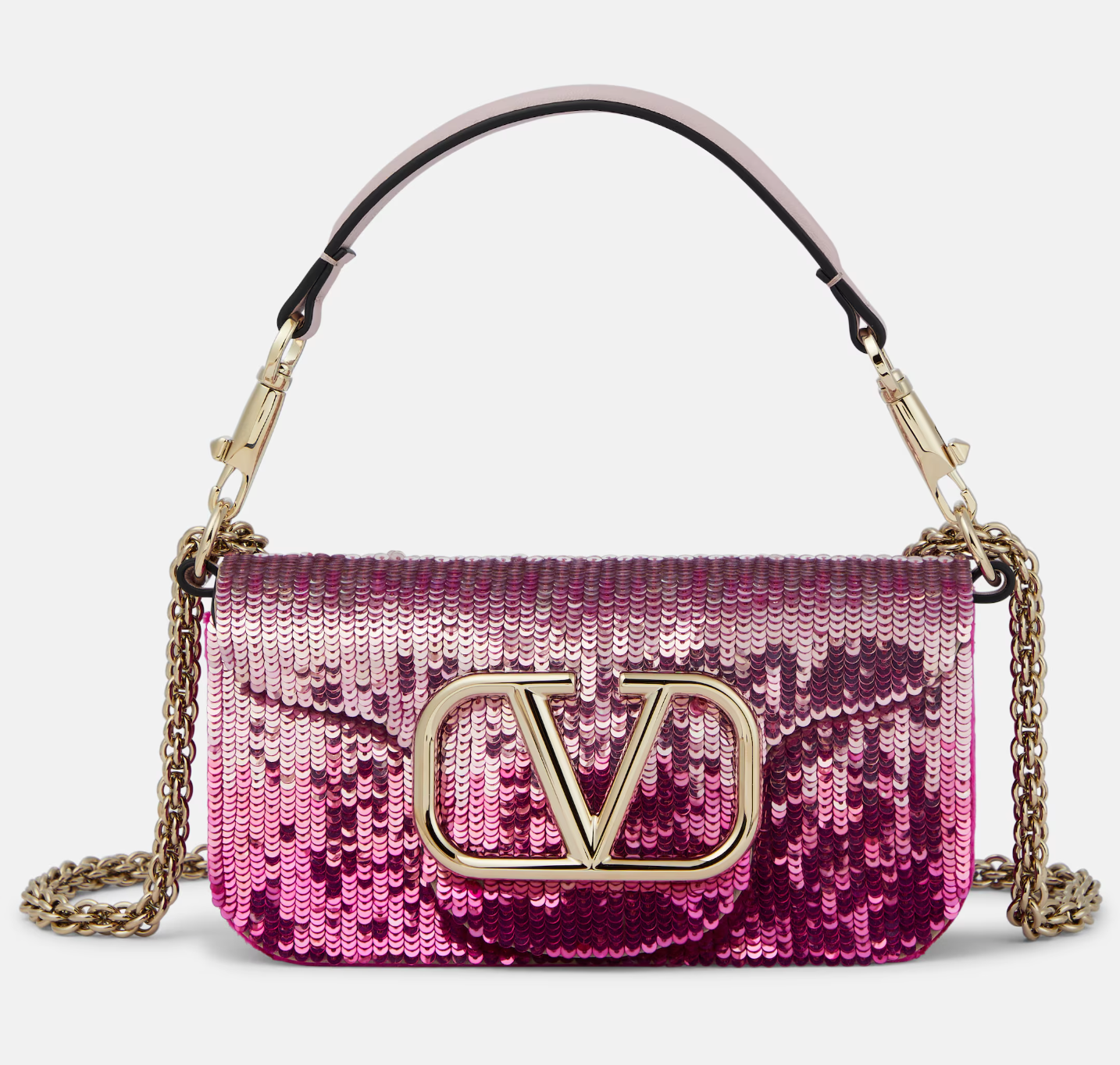 Valentino Garavani Sequined silk-satin shoulder bag