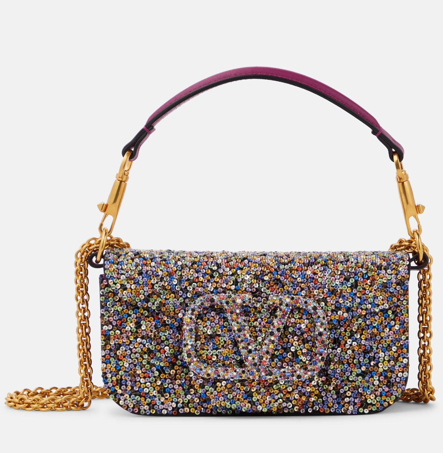 Valentino Garavani Locò Small embellished silk shoulder bag