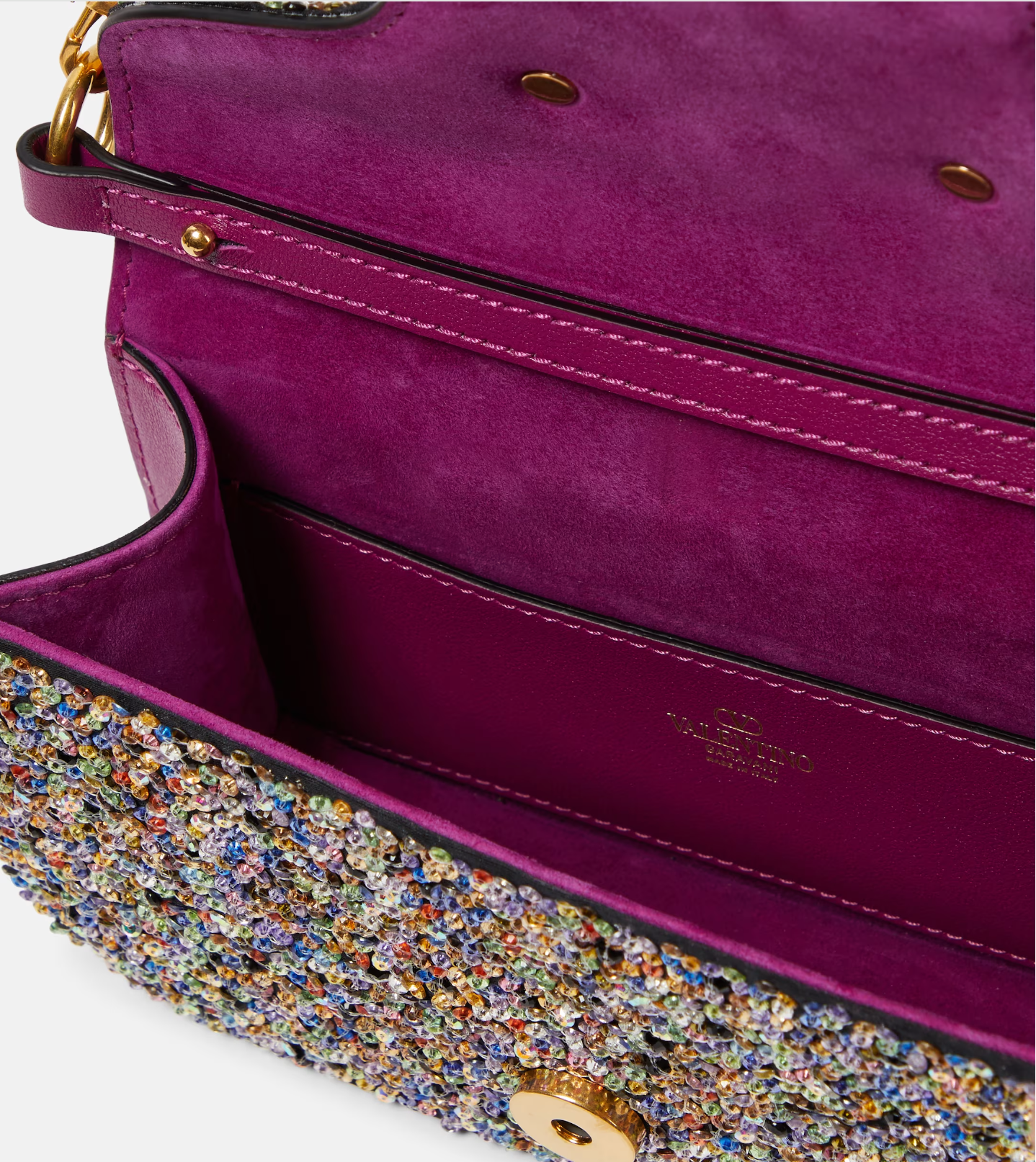 Valentino Garavani Locò Small embellished silk shoulder bag