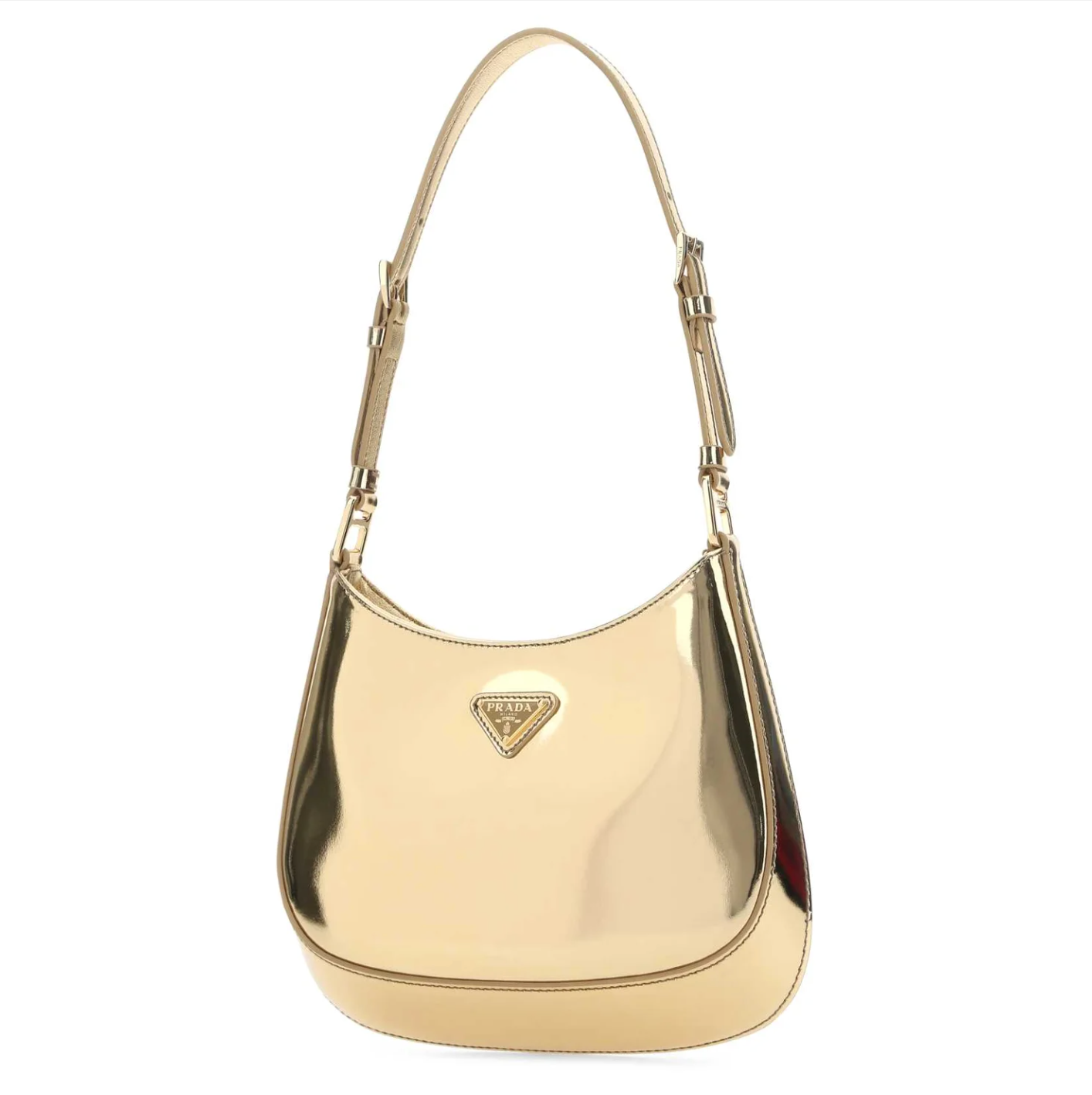 Prada Cleo Logo Plaque Shoulder Bag