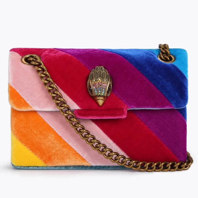 Bolsa Kurt Geiger mini kensington rainbow velvet